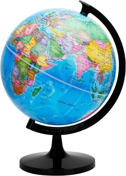 Exerz 8" World Globe - Political Map Educational- Self Assembled School Globe