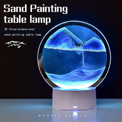 Moving Sand Art Picture Round Glass 3D Deep Sea Sandscape in Motion Display Flowing Sand Frame, Large Desktop Art Toys, Home & Office Desktop Decorations(Black, RC-Crotrol)