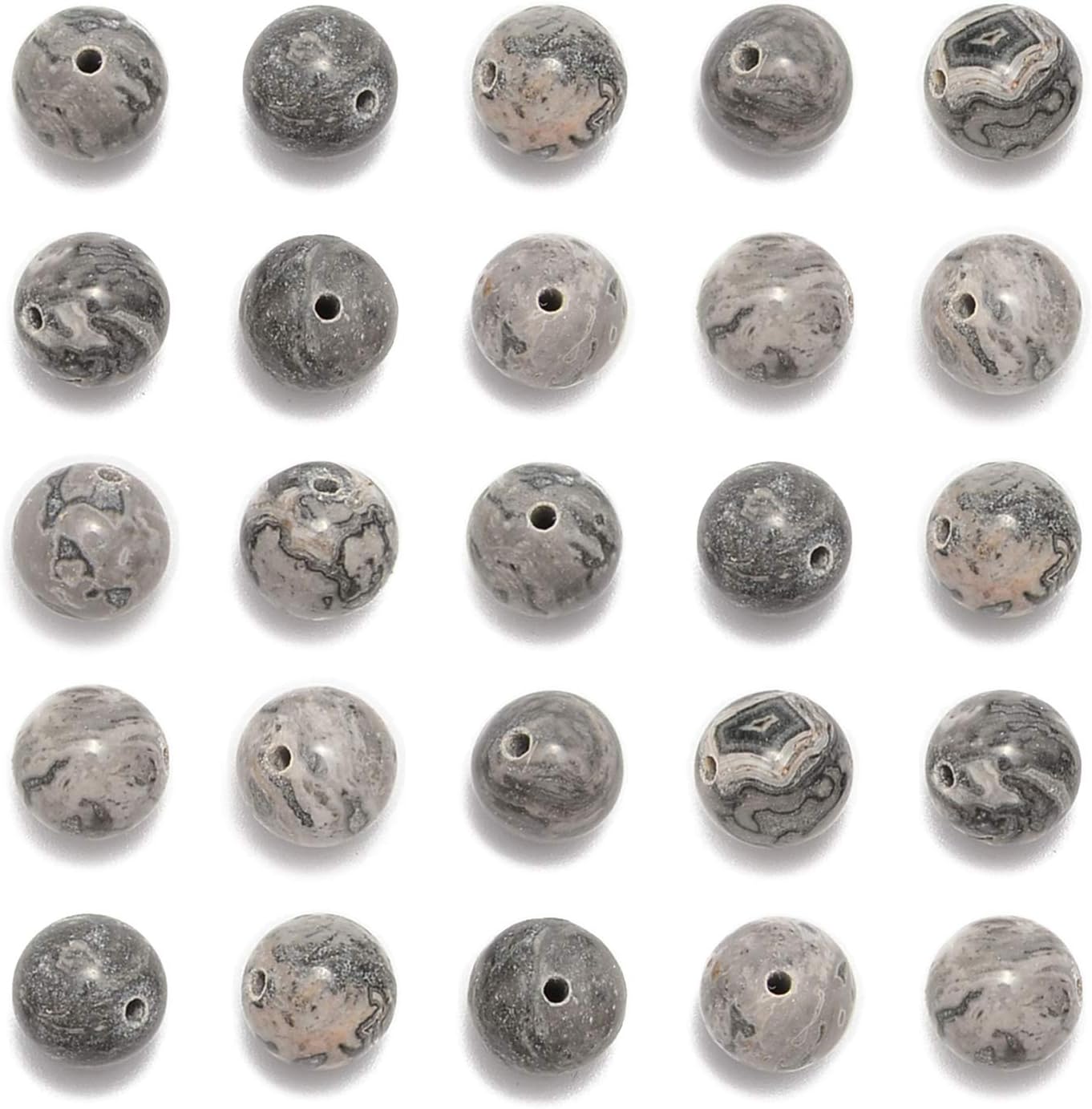NCB 100pcs Original Natural Stone Beads Gemstone Round Loose Beads 6mm 8mm 10mm (Blue Aventurine, 6mm 100Beads) - Colors B