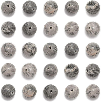 NCB 100pcs Original Natural Stone Beads Gemstone Round Loose Beads 6mm 8mm 10mm (Blue Aventurine, 6mm 100Beads) - Colors B