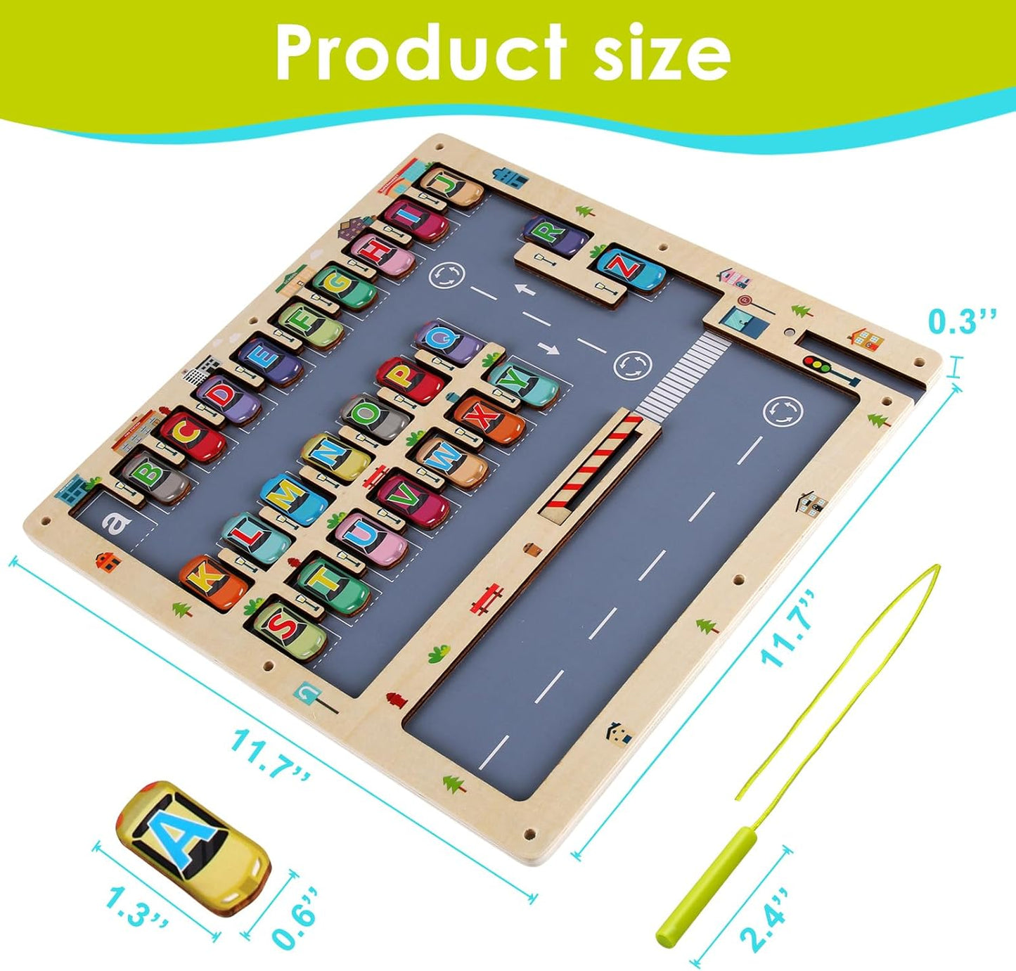 Magnetic Wooden Fishing Game Toy for Toddlers, Alphabet Fish Catching Counting Games Puzzle with Numbers and Letters, Preschool Learning ABC Math Educational Toys 3 4 5 Years Old Girl Boy Kids