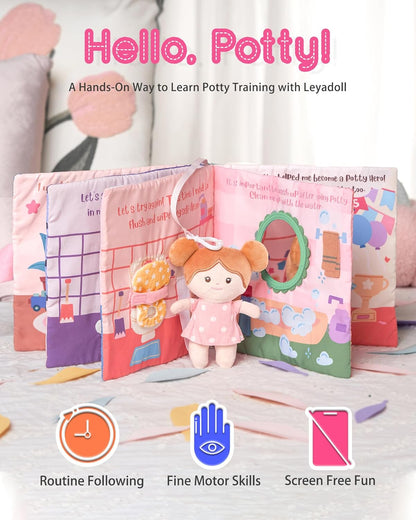 LeyaDoll Interactive Sensory Soft Cloth Book, Educational Crinkle Quiet Activity Busy Book for Babies,Toddler Travel Toy Gift for 1-3 Year Old Boys and Girls (A Berry Special Day)