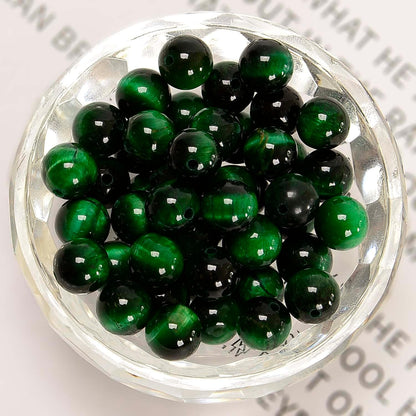 NCB 100pcs Original Natural Stone Beads Gemstone Round Loose Beads 6mm 8mm 10mm (Blue Aventurine, 6mm 100Beads) - Colors A