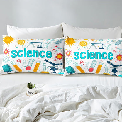 Chemistry Bed Sheets for Kids Teens Girls Boys,Chemical Experiment Fitted Sheet Twin,Science Themed Sheets for Math Lovers,Chemistry Lab Bedding Set,White and Black