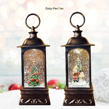 Musical Christmas Snow Globes Lantern, 7.87" Lighted Electric Snowglobes with 8 Holiday Songs 6H Timer Dual Power, Snowman Christmas Ornaments Snow Globe for Kids Adults Xmas Decor Gifts for Men Women