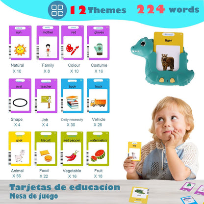 Talking Flash Cards for Toddlers 2-8,Montessori Toys for Autism,107 Sight Words,Alphabet CVC Learning Toy,Speak and Spell Phonics Games for Kindergarten,Educational Birthday Gift for Kids