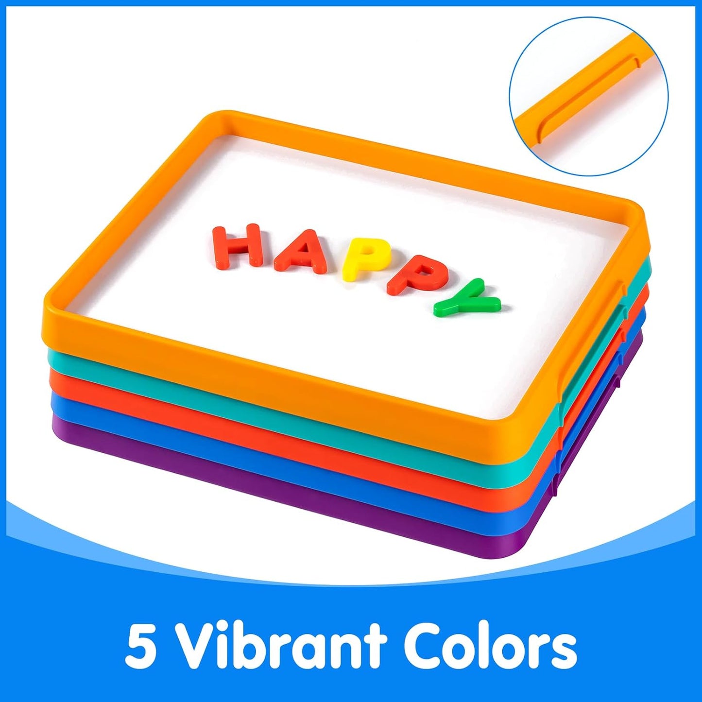 Magnetic Travel Tangram，Magnetic Dry Erase Trays，Creative Magnetic Puzzle and Brain Stimulating Toys for Kids,Kids White Boards for Learning & Play, Reusable Activity Trays（Blue）