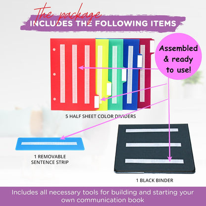 Smile4autism Large 2.5x10 ¼” Tools Perfect to Keep Your Loose Visual Picture Cards Organized. Autism, ABA, ADHD, Language & Apraxia Aspergers