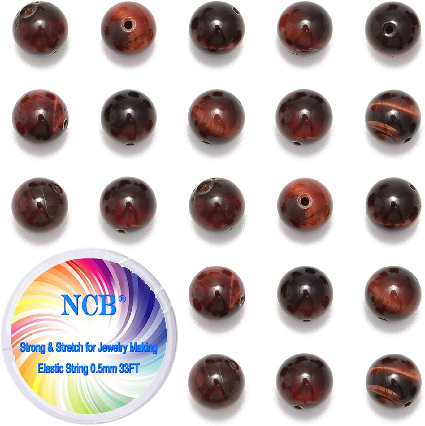 NCB 100pcs Original Natural Stone Beads Gemstone Round Loose Beads 6mm 8mm 10mm (Blue Aventurine, 6mm 100Beads) - Colors B