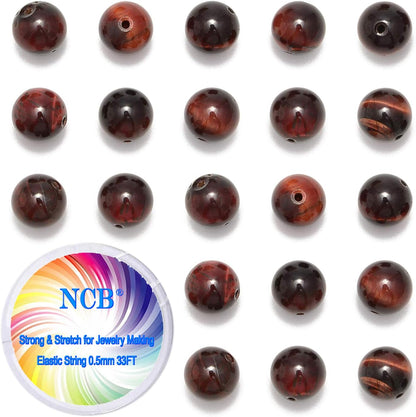 NCB 100pcs Original Natural Stone Beads Gemstone Round Loose Beads 6mm 8mm 10mm (Blue Aventurine, 6mm 100Beads) - Colors B
