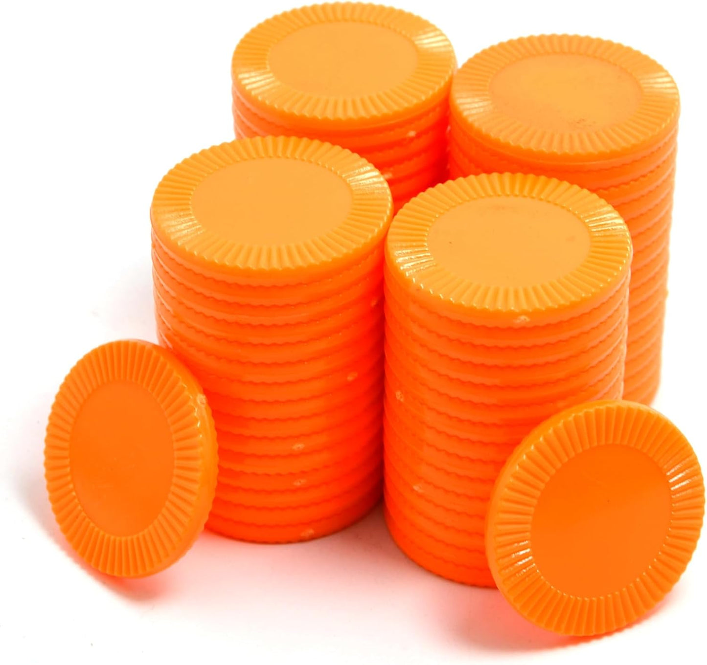 Smartdealspro 64pcs 32mm/1.26 Inch Opaque Plastic Learning Counters Disks Mini Poker Chips Game Tokens with Storage Box (Red)