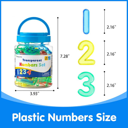 66 Pcs Translucent Letters and Numbers – Light Table Toys, Manipulatives and Accessories for Enhanced Learning & Fun