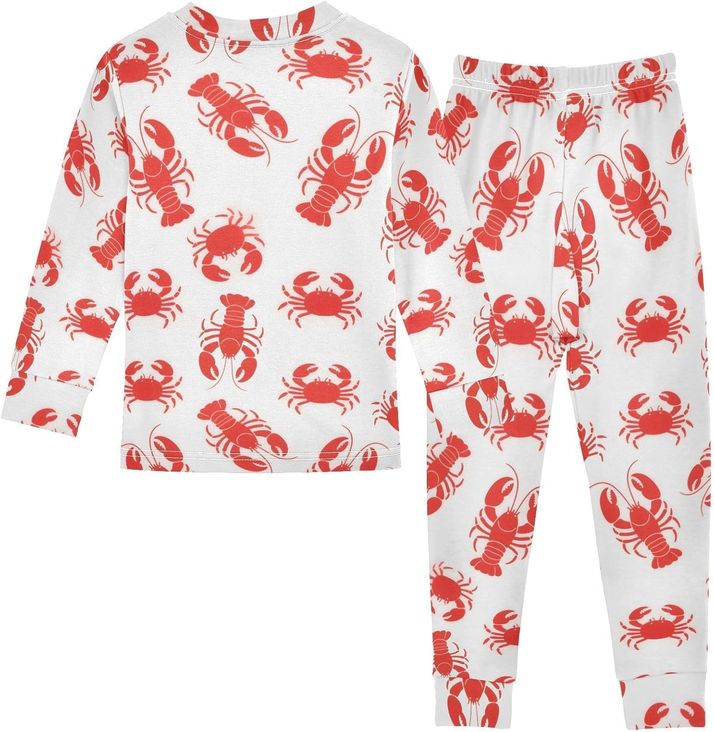 ALAZA Shark Starfish Palm Tree 2 Piece Pajama Set Long Sleeve Top and Pants Sleepwear Unisex - Colors B