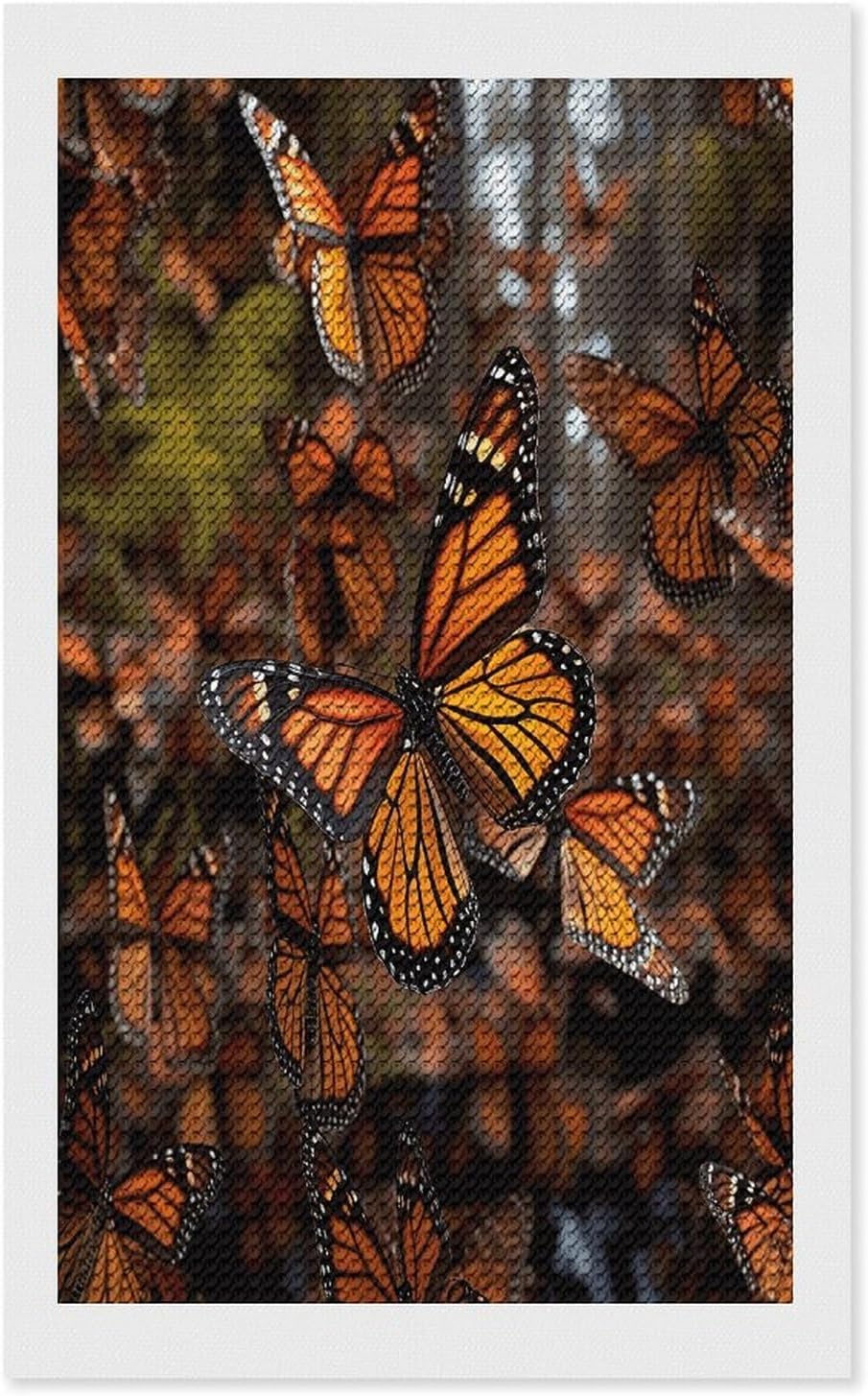 VstaDank Monarch Butterflies Diamond Painting Kits Exquisite DIY Full Round Drill Diamond Dots Painting for Adults Beginner Diamond Photo Paint with Diamond Picture Art Wall Decor 12"x20"