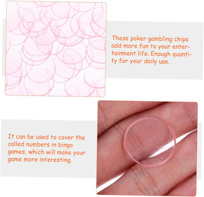 Toddmomy 100Pcs Translucent Bingo Markers Plastic Bingo Counting Chips for Games Math Learning and Rewards Tokens for