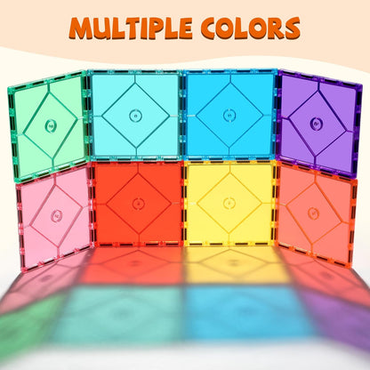 8 Piece Large Square Shape Magnetic Tiles Kids Toys, Magnetic Building Blocks STEM Magnet Building Set Preschool Learning Magnet for Kids Ages 3-5 4-8, Sensory Montessori Toys for 3+ Boys and Girls