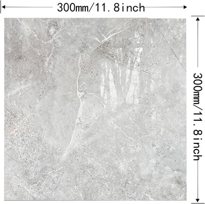 20-Pack Peel and Stick Gilded White Marble Tiles (11.8" x 11.8") – 19.4 Sq. Ft. Waterproof PVC Shower & Backsplash Tiles for Bathroom, Kitchen, and Living Room – Self-Adhesive, Easy Installation