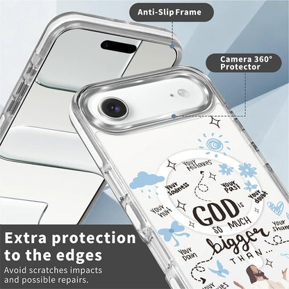 for iPhone 17 Pro Max Case [Compatible with Magsafe],Girls Women Clear Magnetic Case Silicone Shockproof Protective Cover with Pattern Colorful Motivational Letters