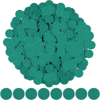 Coopay 300 Pieces Plastic Learning Counters Disks Bingo Chip Counting Discs Markers for Math Practice and Poker Chips Game Tokens,1 Inch (Blue Style 1)