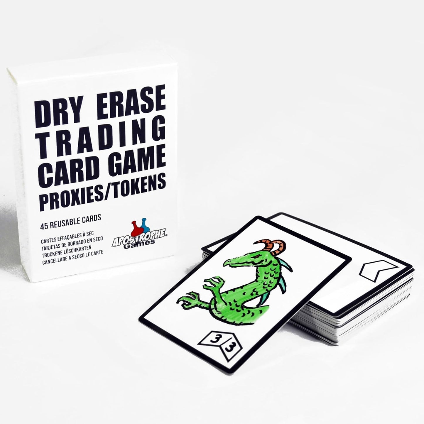 Apostrophe Games Dry Erase Blank Playing Cards w/Box, Poker Size - 2.5" x 3.5", 45 Reusable Cards, Flashcards, Board Game & Note Cards