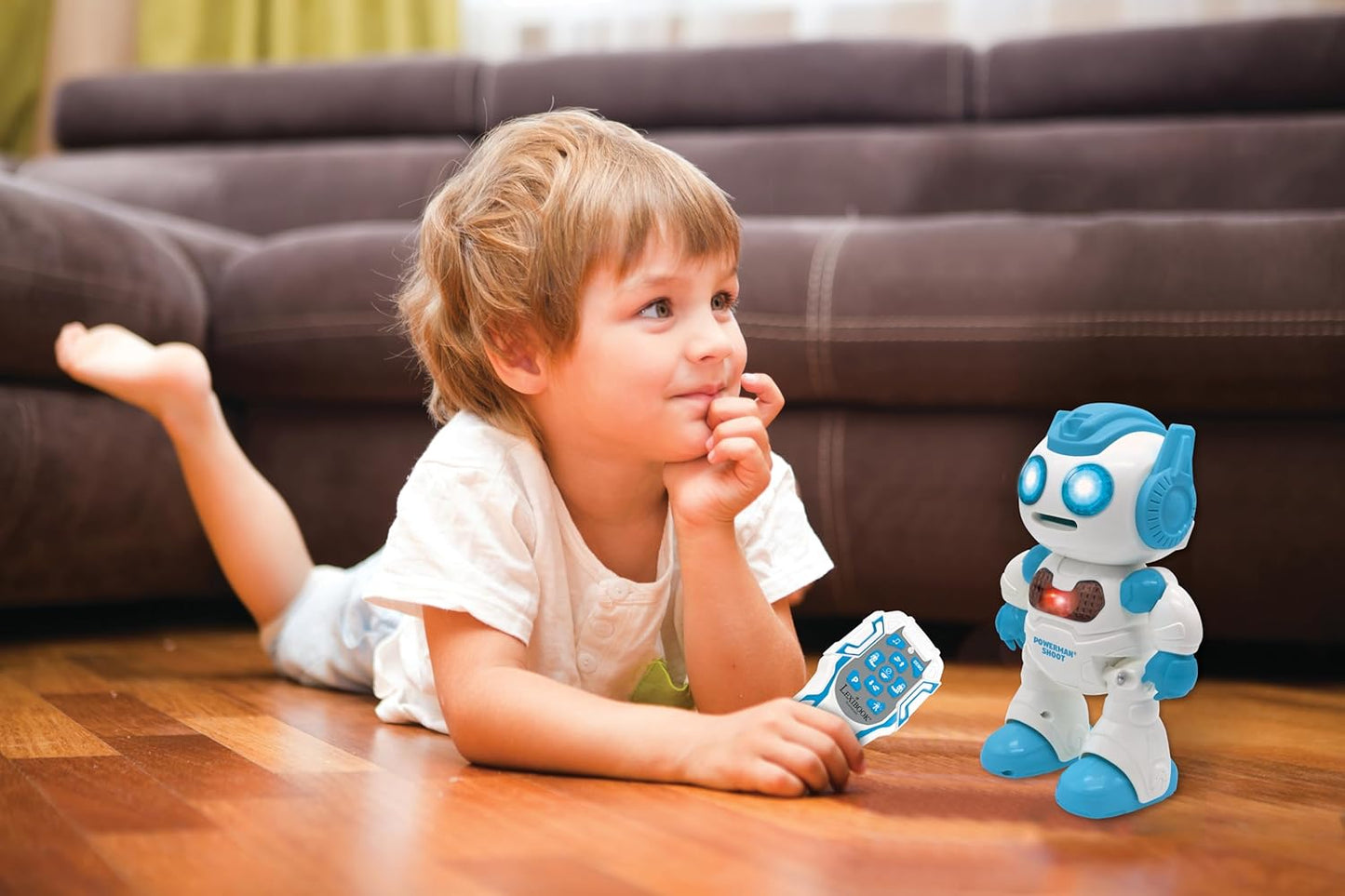 LEXiBOOK Powerman Max - Remote Control Walking Talking Toy Robot STEM Programmable Dances Sings Telling 10,000 Stories 300+ Learning Quiz Shooting Discs and Voice Repeat for Kids 4+ - ROB80EN, White