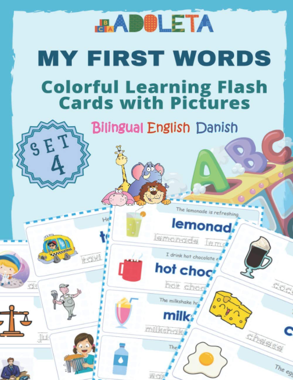 My First Words Colorful Learning Flash Cards with Pictures Bilingual English Danish Set 4: Teach your child basic word flashcards alphabet letters, ... kid (My First Words Bilingual English Danish)
