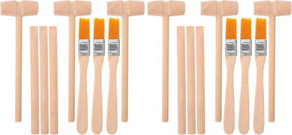 Vaguelly Dinosaur Digging Tools Toy Set with Wooden Hammer Chisel Brush - Educational Stem Excavation Kit for Kids Ages 4-12 Creative Learning Science Accessories