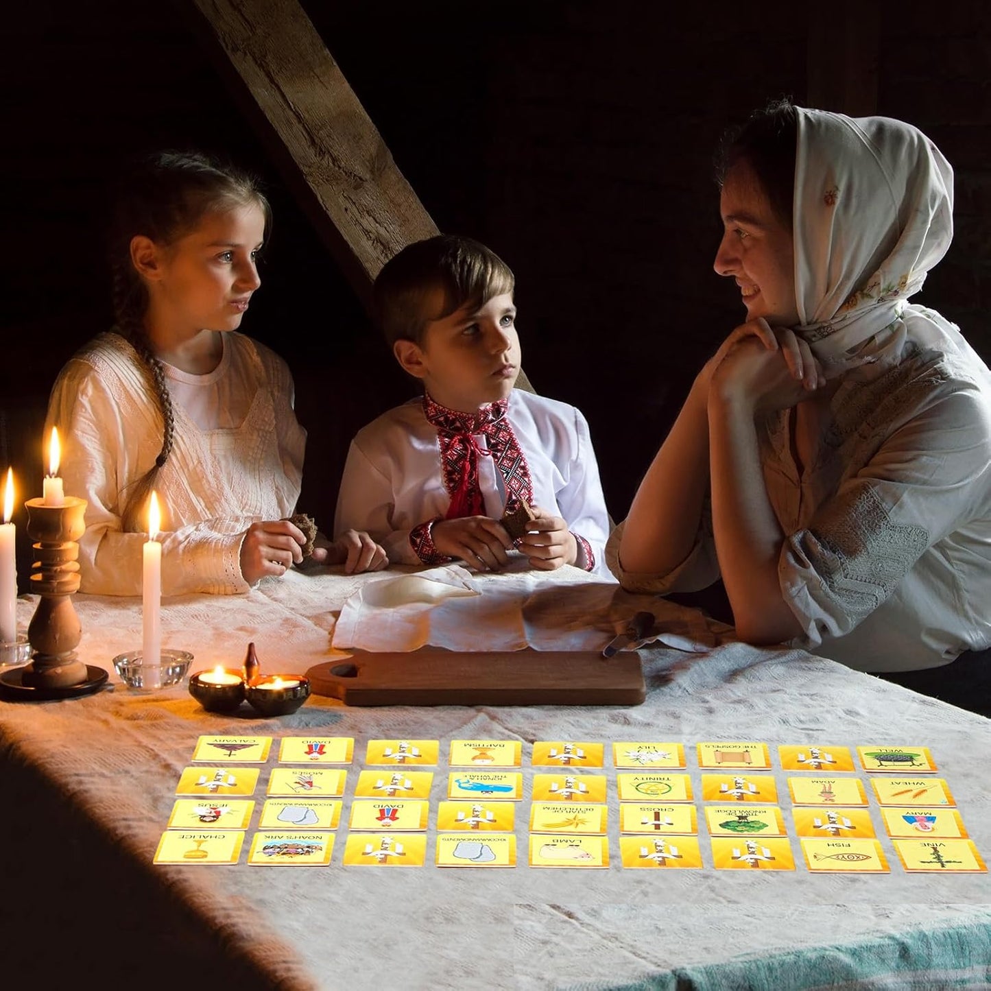 Fuutreo 82 Pcs Christian Memory Matching Games Religious Bible Matching Cards Memory Game Concentration Cards for Winter Holiday Educational Gifts Family Supplies