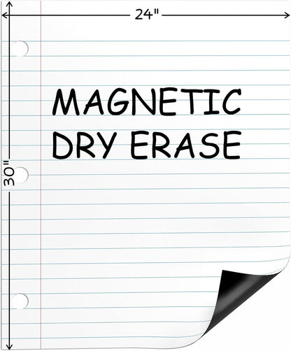 SCRIBBLEDO 24” x 30” Giant Magnetic Notebook Paper For Classroom Elementary Classroom Must Haves for Teachers Elementary Dry Erase Magnetic Lined Paper for Whiteboard Notes Lists and Handwriting