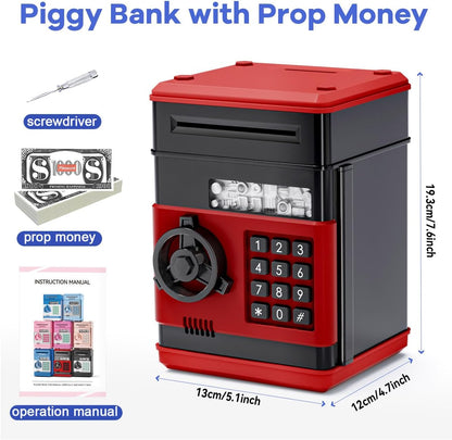 Kids Piggy Bank for Girls - Toys for 5 6 7 8 9 10 Year Old Girl Birthday Gifts - Electronic Piggy Bank ATM Machine Money Safe for Kids Toys Age 6-8-10