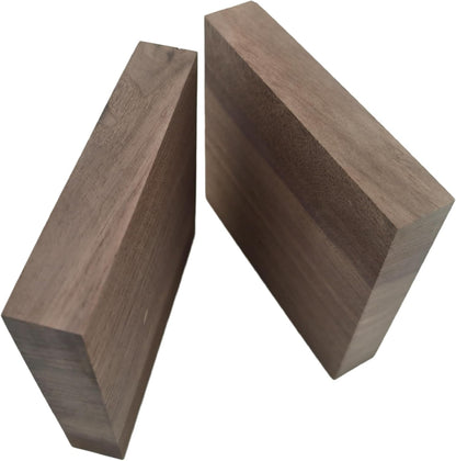 2PCS Unfinished Walnut Wood Blocks for DIY Crafting,Scroll Saw, Woodworking, Wood Carving,Burning,Laser Cutting,Engraving, CNC Cutting, Painting, Fretwork (5.9 x 1.96 x 0.78)