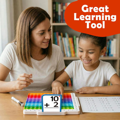 Torlam Math Flash Cards Math Board,Math Games Manipulatives Times Table Chart Fun Learning Interactive Practice Kit for Kids,Multiplication,Division,Addition,Subtraction Flash Card Pack Toys for Kids