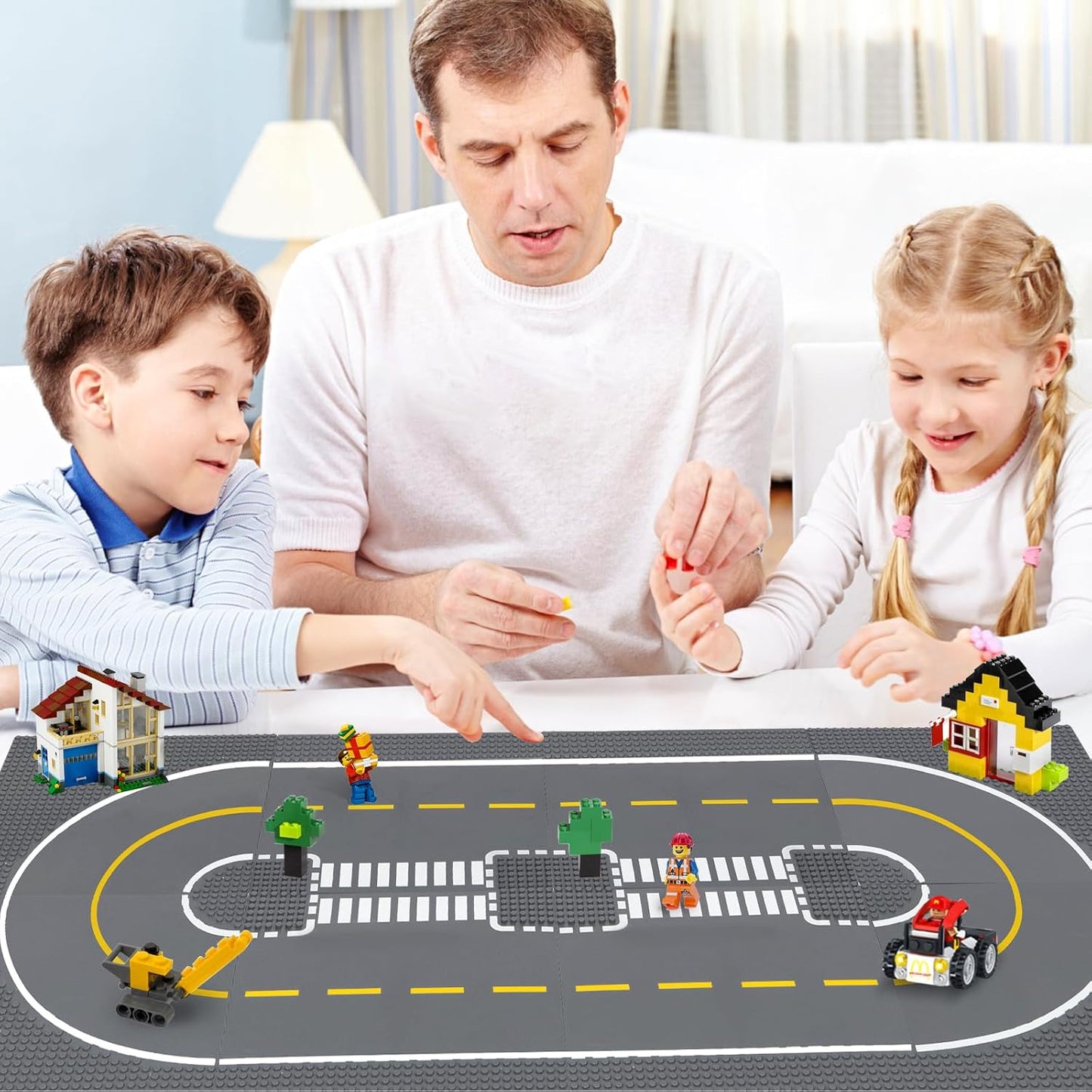 Classic Baseplates Building Plates-10" x 10" Building Boards,100% Compatible with All Major Brands and Activity Table, Creative Platforms Mats for Toy Bricks (Sand, 8 Pack)