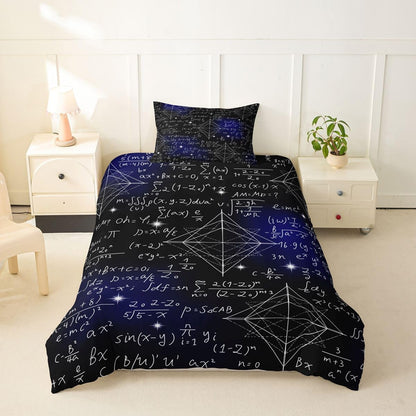 Erosebridal Chemistry Lab Bedding Set Twin Size Chemical Equation Duvet Cover for Boys Girls Chemical Elements Science Theme Comforter Cover Teens Kids Science Students Bedding School Dorm Room Decor