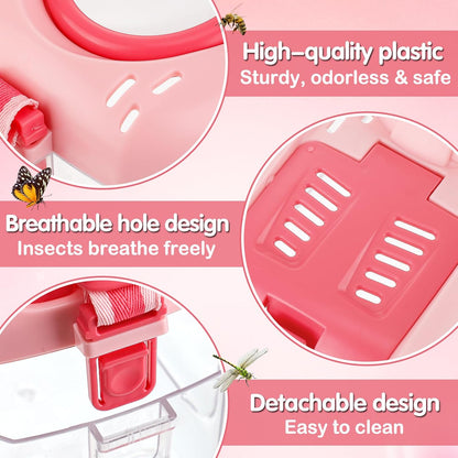 2Sets Bug Catcher for Kids - Sturdy Kids Bug Catching Kit Gifts with Collector Butterfly Net Tweezer, Bugs Habitat Outdoor Explorer Kit for Age 3 4 5 6 7 8, 8Pcs