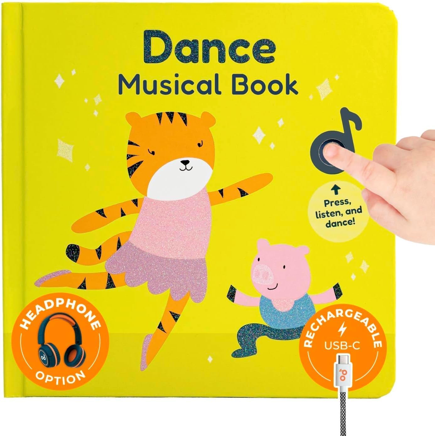 Cali's Books Rock Music Books for Toddlers 1-3 - Singing Button Sound Board Book for 2 Year Old Children, Musical Toddler Rock Songs Toys, 18 Month Interactive Learning Toy, USB-C Rechargeable