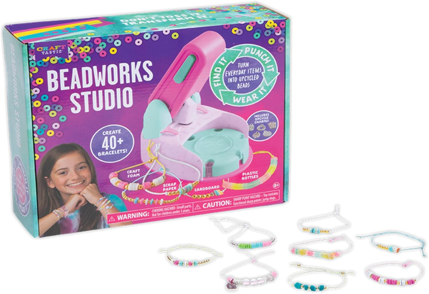 Craft-Tastic Beadworks Studio Friendship Bracelet Making Kit - Kids Bracelets, Arts and Crafts, Friendship Bracelet Kit, Make 40+ Bracelets, Ages 8+