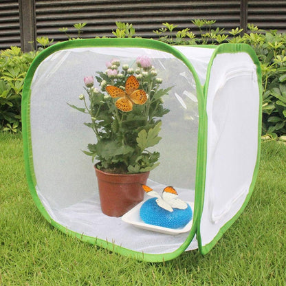 Foldable Butterfly Cage, Large Portable Ventilated Butterfly House Breeding Cage Butterfly Growing Kit 40 * 40 * 60cm for Farm Breeding (40 * 40 * 60cm)