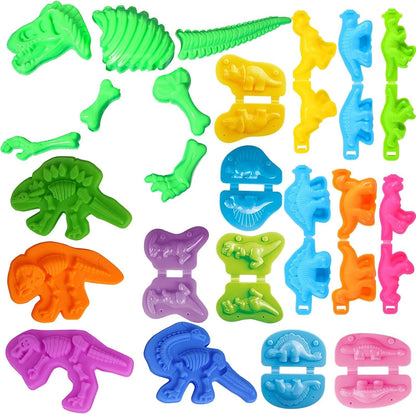 Unleash Creativity with 6 Unique Dino Molds Dough Toys Dough Accessories Set.Ideal as a Gift for Kids Aged 3-4-8 Years