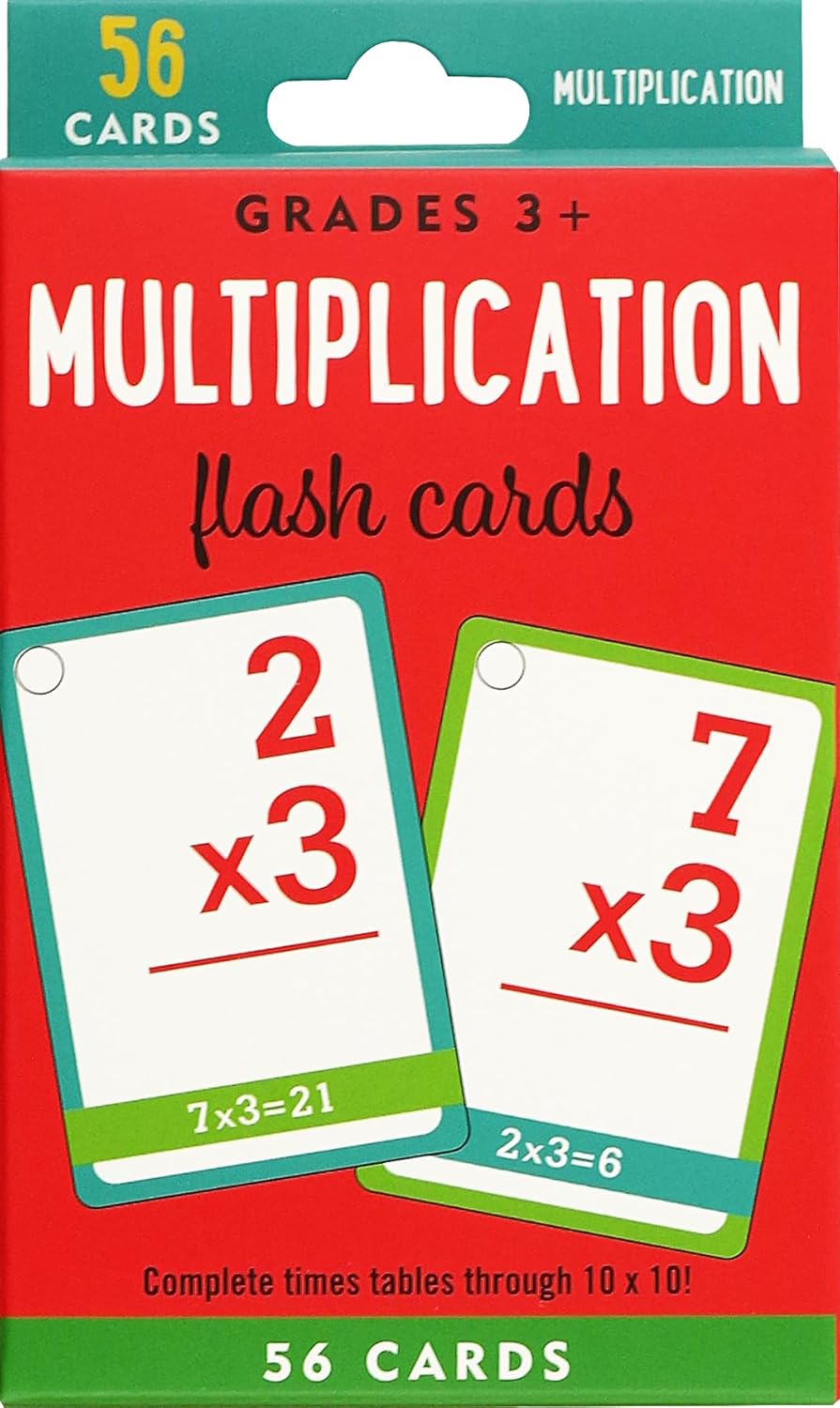 Multiplication Flash Cards (56 cards, Grades 3 and up)