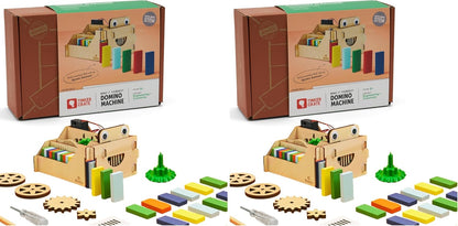 KiwiCo Domino Machine Wooden Gift Set - 100 Dominoes and Wood Domino Robot for Ages 9+