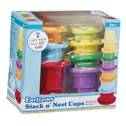 Kidoozie Stack 'n Nest Cups, Developmental Toy for Infants and Toddlers Ages 6 Months and Older