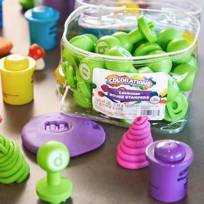 Colorations Alphabet Dough Stampers Set, Uppercase Letters – Set of 26 Letter Stamps, Fun ABC Learning Tool for Toddlers, Ideal for Classroom and Home Learning