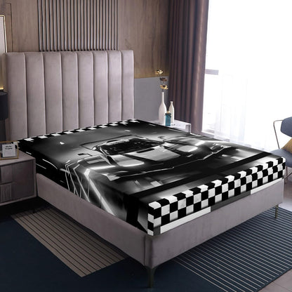 Feelyou Drum Kit Bedding Set Musical Instruments Sheets for Kids Boys Girls Classical Rock Music Bed Sheets Vinyl Record Sheets Set Bedroom Collection 4Pcs Full Size