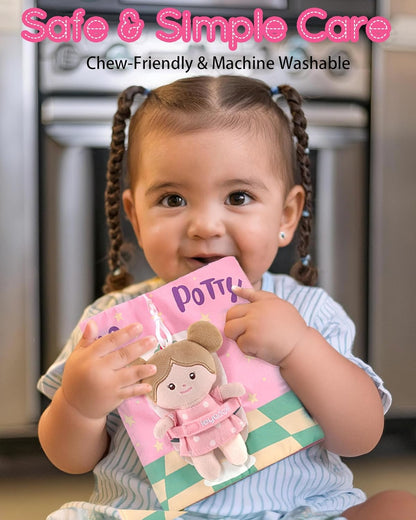 LeyaDoll Interactive Sensory Soft Cloth Book, Educational Crinkle Quiet Activity Busy Book for Babies,Toddler Travel Toy Gift for 1-3 Year Old Boys and Girls (A Berry Special Day)