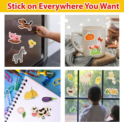 Jelly Sticker Books for Toddlers 2-4 Years, Reusable Sticker Book for Kids 1-3, Toddler Easter Basket Stuffers＆Travel Essentials Animals Stickers for Kids Toddler Plane Activities (Animals)
