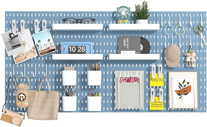 8-Pack 22"x44" Plastic Pegboard Panels Durable Modular Organizer Boards for Wall Storage, Garage, Workshop & Craft Room – Lightweight & Easy to Install