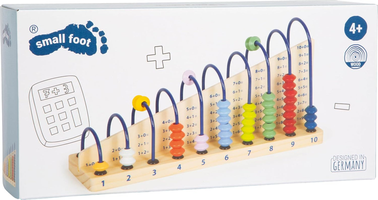 Wooden Abacus by Small Foot – Classic Educational Counting Toy Bead Counter – Early Learning Logic, Quantities, Addition, Subtraction – Develops Motor Skills and Logical Thinking - Age 4+ Years