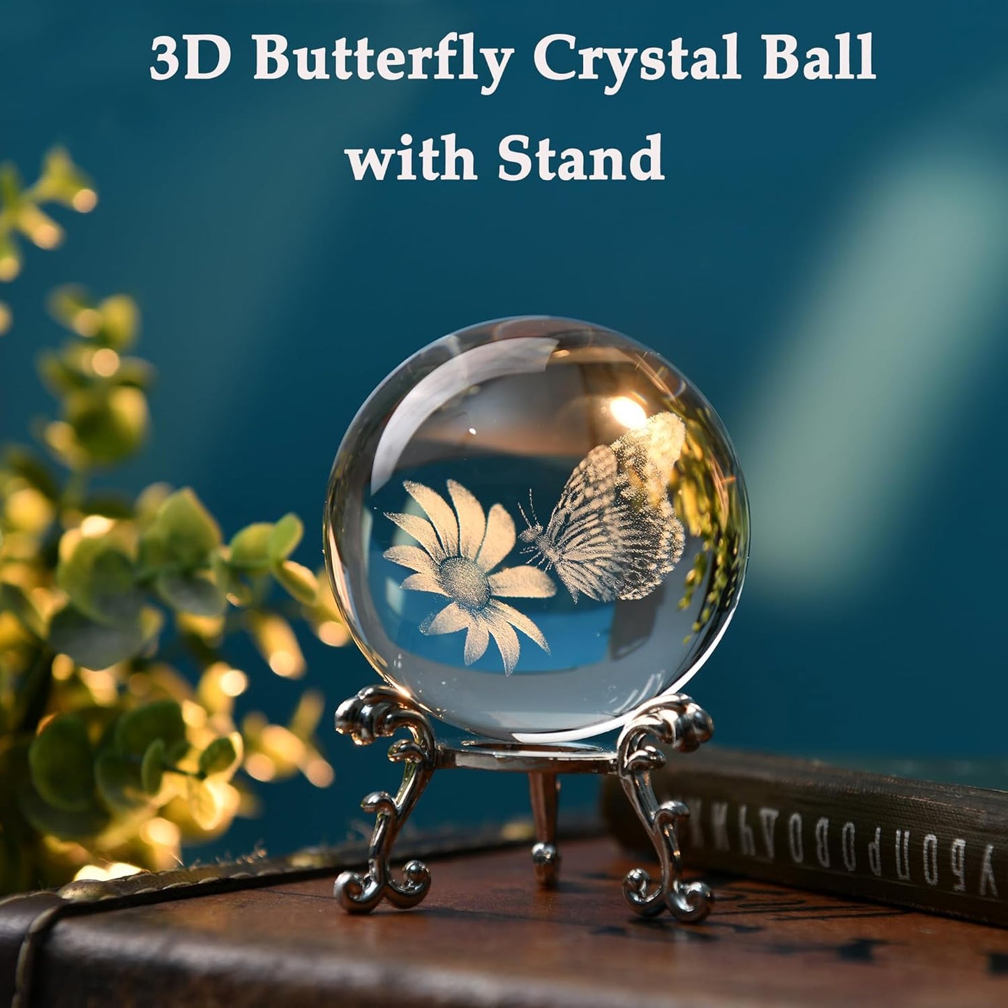 IFOLAINA 3D Solar System Crystal Ball 60mm Laser Engraved Glass Sphere Home Decor with Stand Solar System Planet Model Decor Space Universe Gifts for Astronomy Lovers