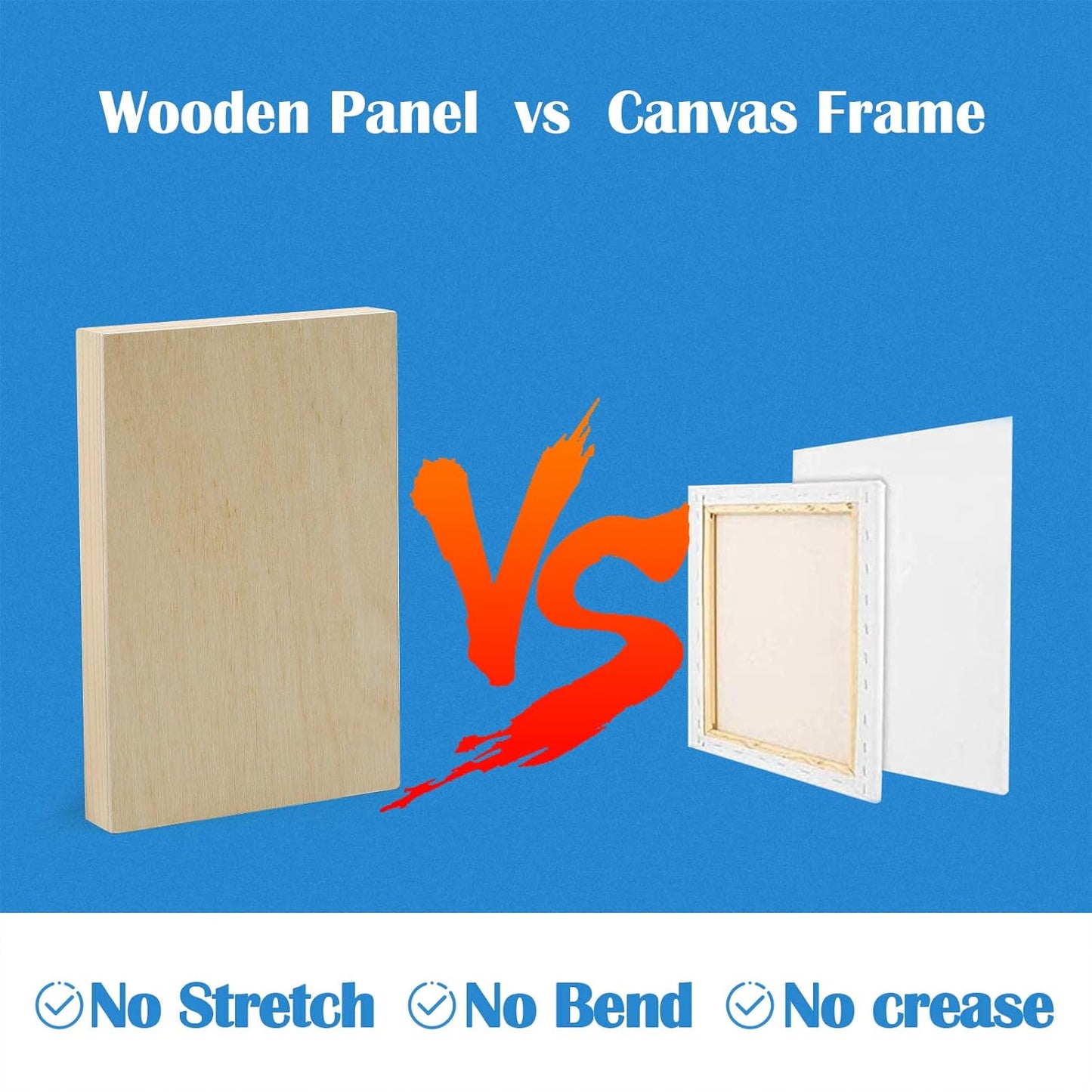 Falling in Art Unfinished Birch Wood Canvas Panels Kit, 4 Pack of 8x10’’ Studio 3/4’’ Deep Cradle Boards for Pouring Art, Crafts, Painting, and More
